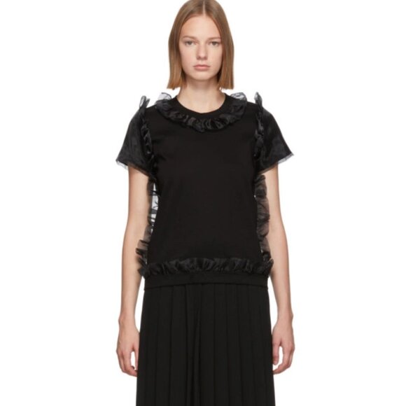 Noir Kei Ninomiya Tulle Ruffle T-Shirt - Picture 1 of 15